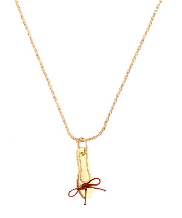 collar zapatilla de ballet oro lacito de color