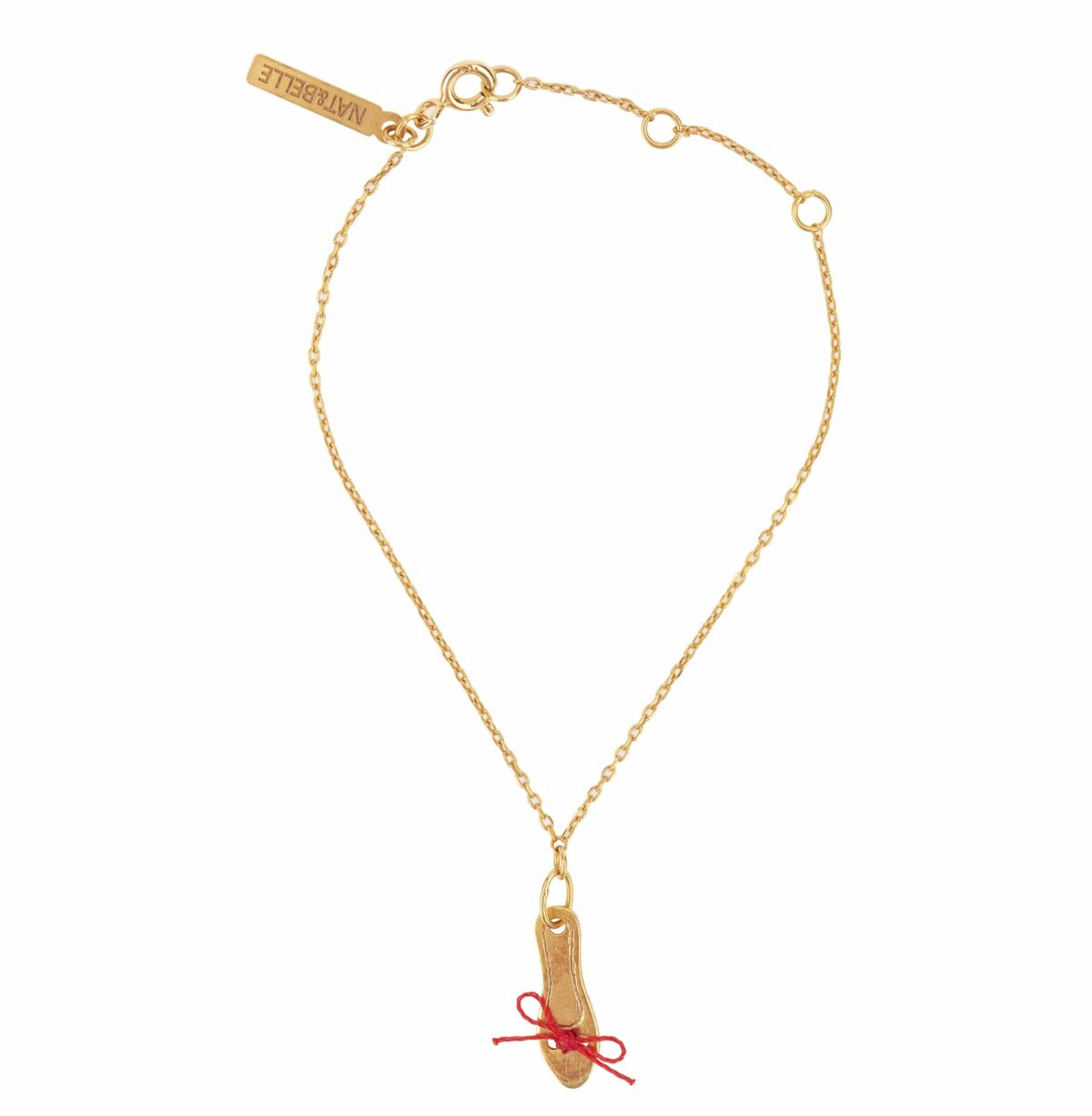 pulsera zapatilla de ballet con lacito de color