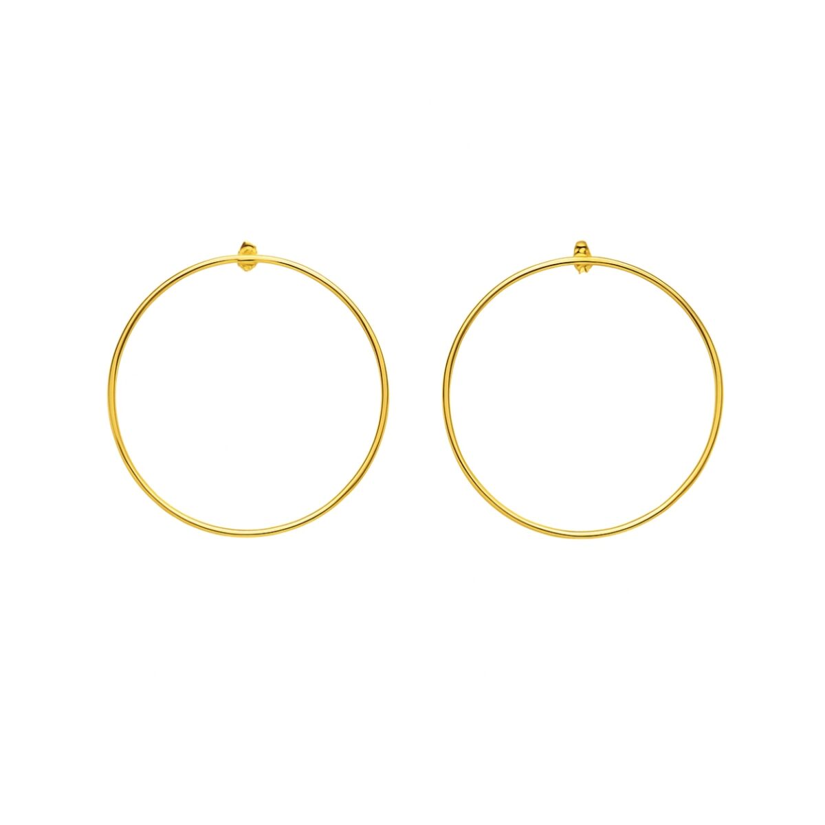 aros pendientes grandes plata bañada en oro