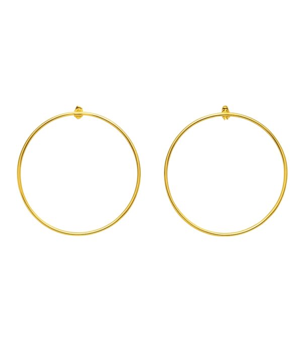 aros pendientes grandes plata bañada en oro