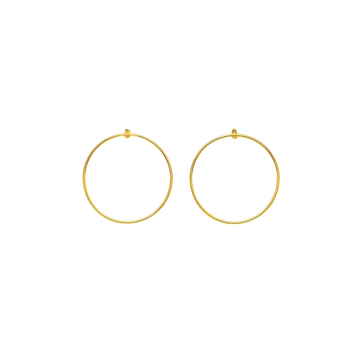 breeze hoops m aros pendientes plata bañada en oro