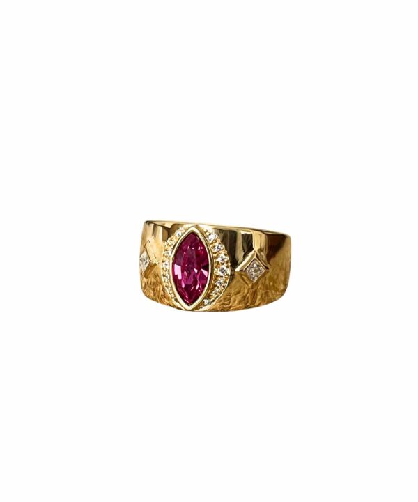 Anillo Navette Fucsia