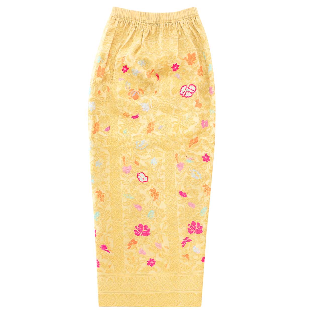 falda balinesa Lovina falda estilo balines color beige con colores y dorado