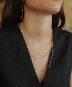 pendientes y collar blanche