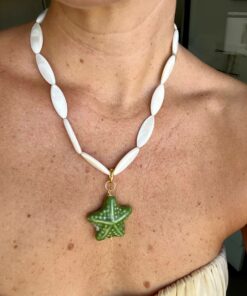 collar nacar y estrella de mar ceramica