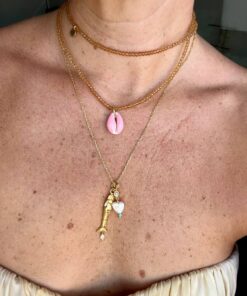 collar cristales cauri natural teñido collar sirena perla natural barroca