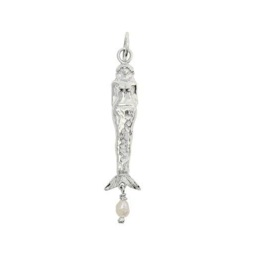 Charm de sirena con perla barroca natural, joya inspirada en el mar y la feminidad