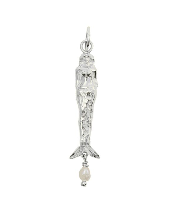 Charm de sirena con perla barroca natural, joya inspirada en el mar y la feminidad