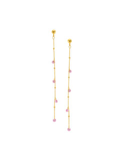 Pendientes con cristales rosa, diseño delicado y brillante a juego con el Collar Rose