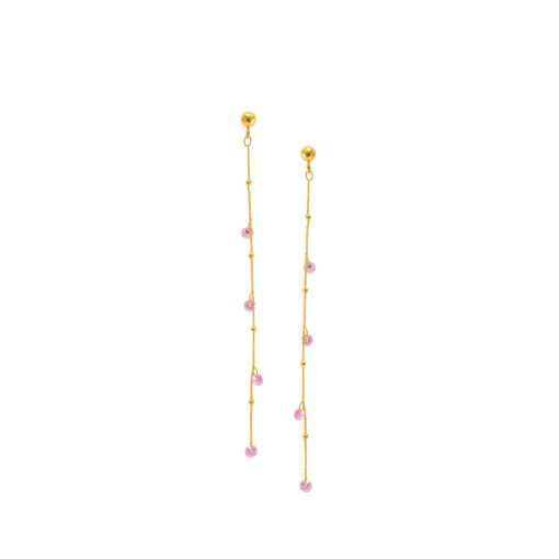 Pendientes con cristales rosa, diseño delicado y brillante a juego con el Collar Rose