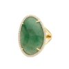 Anillo dorado de plata 925 con piedra aventurina verde y circonitas brillantes – colección Sirena de Nat & Belle