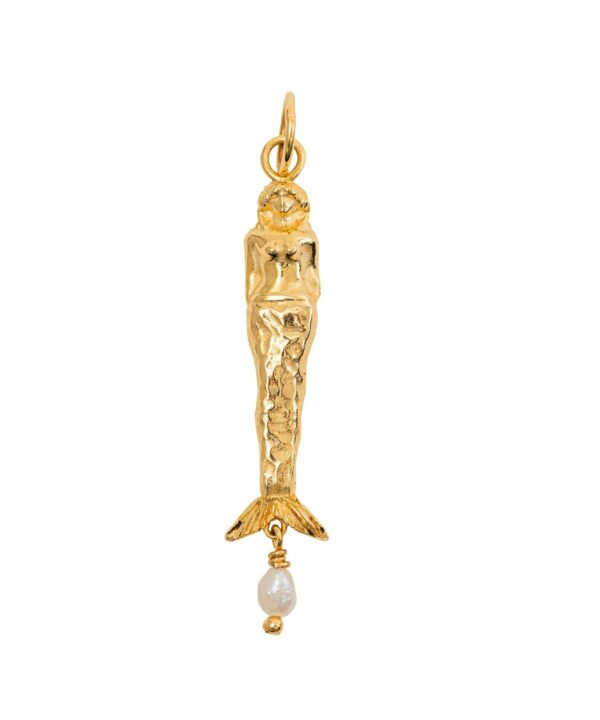 Charm de sirena con perla barroca natural, joya inspirada en el mar y la feminidad