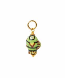 Charms de peces azul, naranja y verde, hechos a mano en cerámica, perfectos para combinar en un collar
