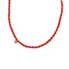 Collar Corail con cuentas grandes de coral auténtico, compatible con charms y mosquetón