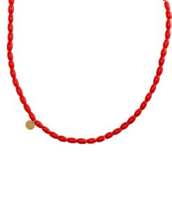 Collar Corail con cuentas grandes de coral auténtico, compatible con charms y mosquetón