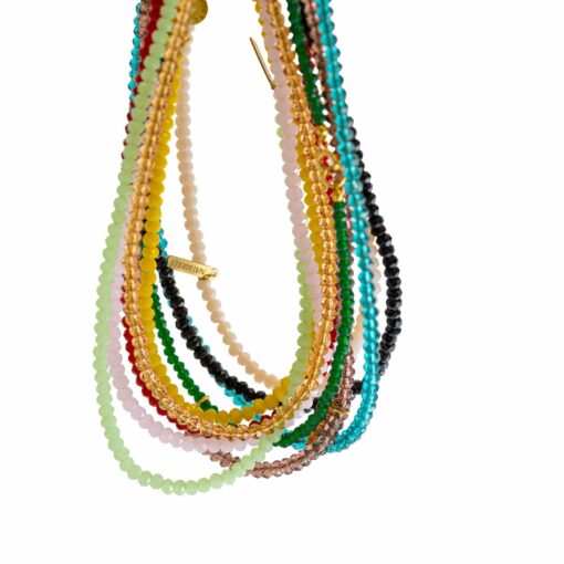 Collar Coralina con cuentas de cristal de colores, diseño veraniego y artesanal