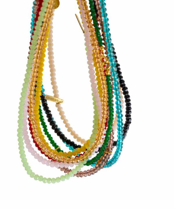 Collar Coralina con cuentas de cristal de colores, diseño veraniego y artesanal