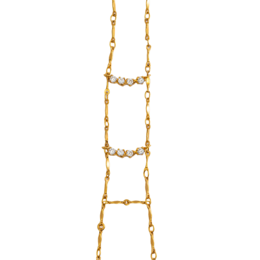 Handcuff dorado con medias lunas y circonitas, ajustable con extensor, diseño madre e hija