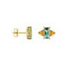 Pendientes Calypso de plata 925 bañados en oro con circonitas multicolor – disponibles en unidad o par – Nat & Belle