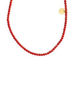 Collar Petit Coral de 40 cm con cuentas pequeñas de coral auténtico, ideal para verano.
