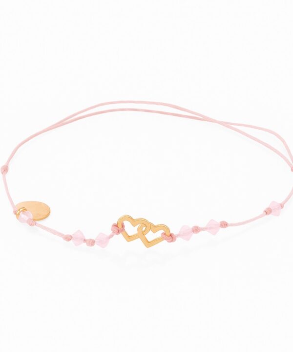 Pulsera corazones unidos hecha a mano con cristales swarovski