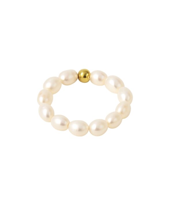 anillo de perlas barrocas naturales